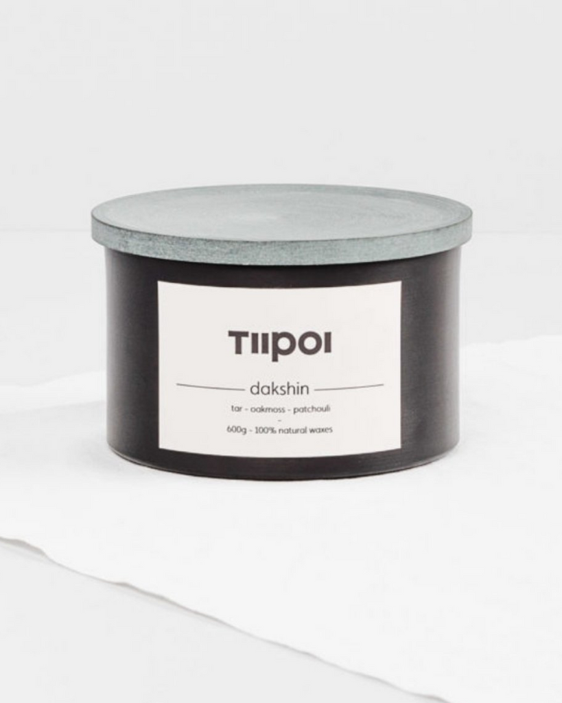 Natural 100% Soy Wax Scented Candle - TIIPOI BLACK - sustainable luxury essentials 