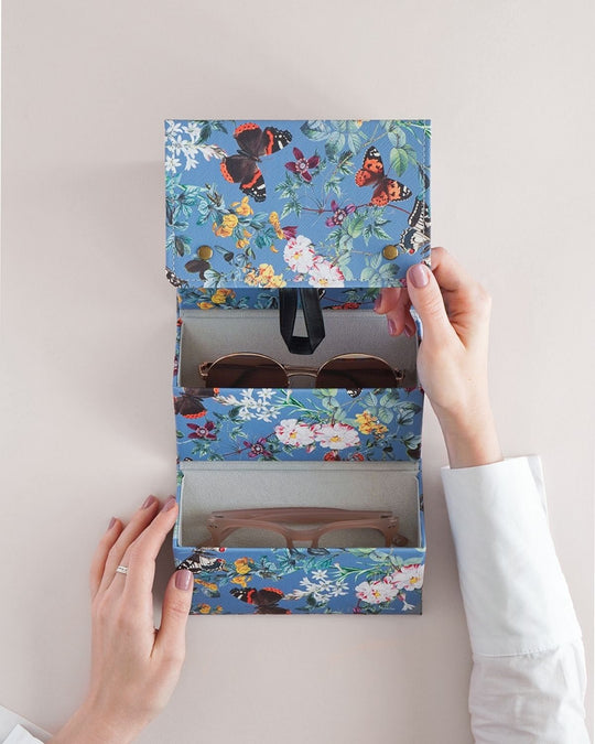 Eyewear Case Butterfly Collection Vegan Leather