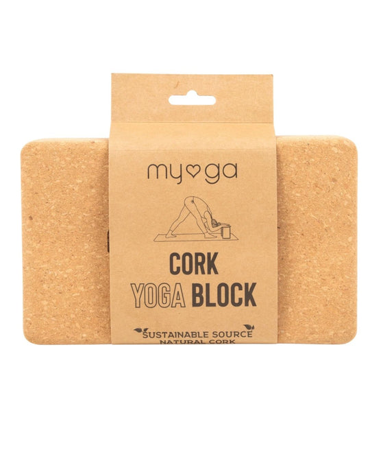 Myga Cork Yoga Starter Set - Cork Yoga Mat, 2 Cork Yoga Blocks and Yoga  Strap - Starter