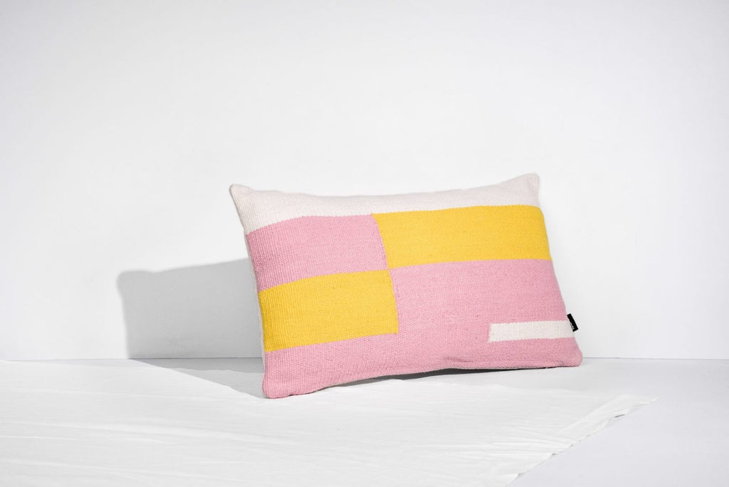 PINK AND YELLOW CUSHION