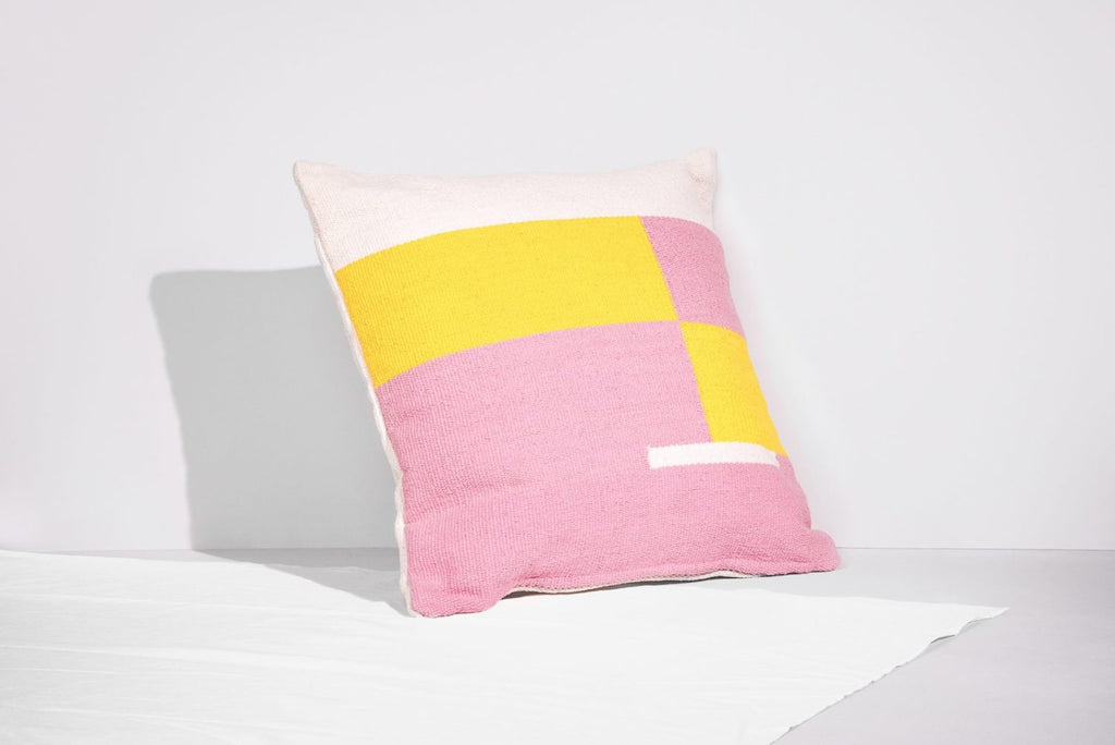 pink and yellow square TIIPOI cushion