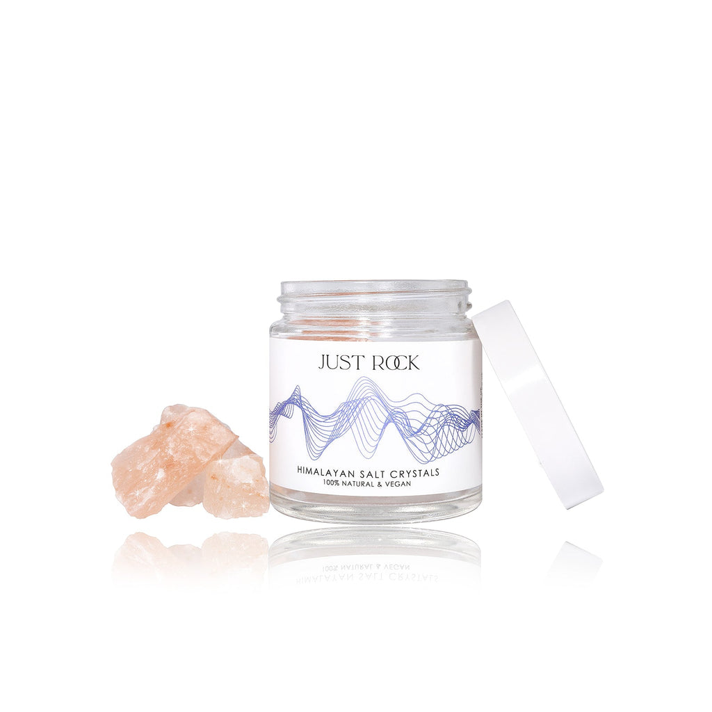 Himalayan salt crystals in a jar from Elan Skincare.  