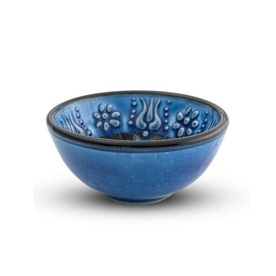 Handmade Ceramic Bowl Multicolour Navy 8cm