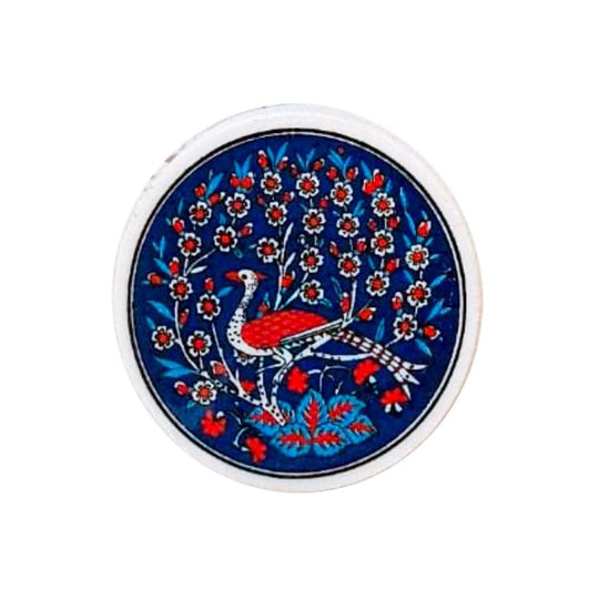 Ceramic Coaster Peacock Navy 10cm