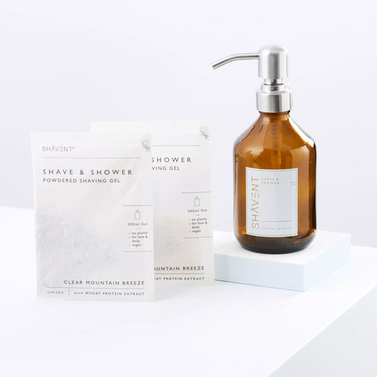 Set: SHAVENT Rasiergel-Spender + 2x SHAVE & SHOWER Shaving Gel