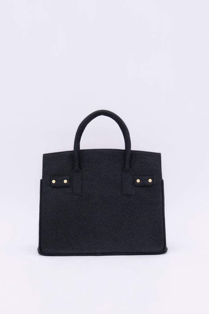 Vegan leather luxury black handbag