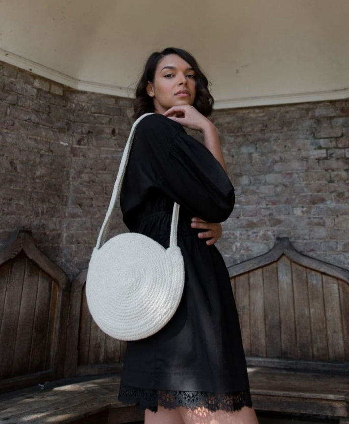 ethical accessories  - white vegan recycled cotton bag