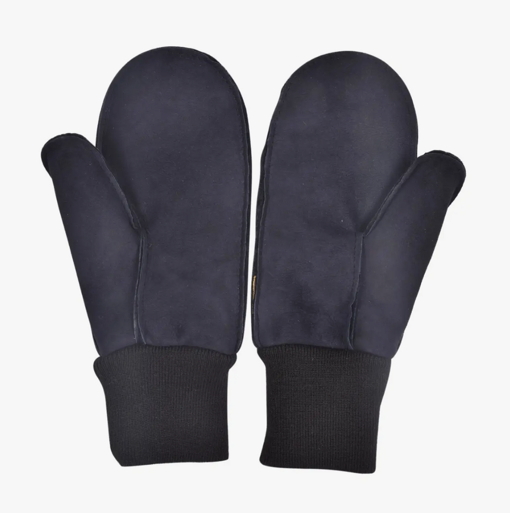 sheepskin gloves mittens navy