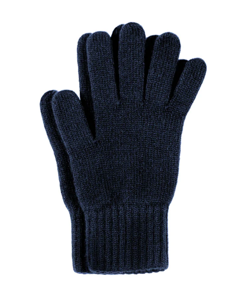 navy cashmere gloves - luxury knitted cashmere accessories uk