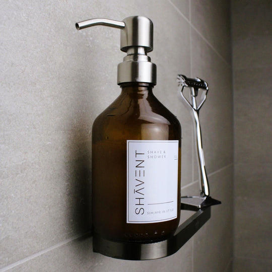 SHAVENT Rasiergel Spender - Glasflasche mit Pumpspender