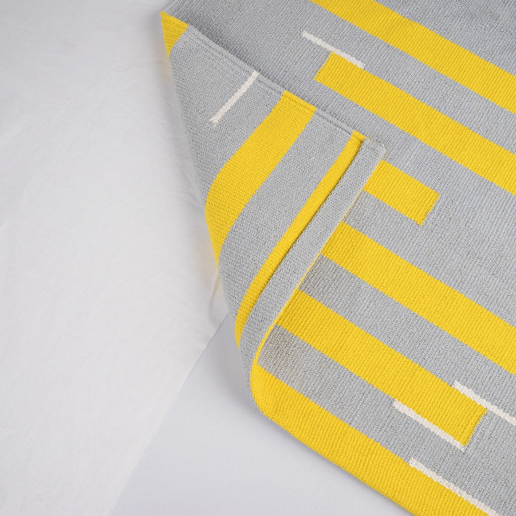 Tiipoi Yellow Handwoven rug Sustainable Luxury Decor