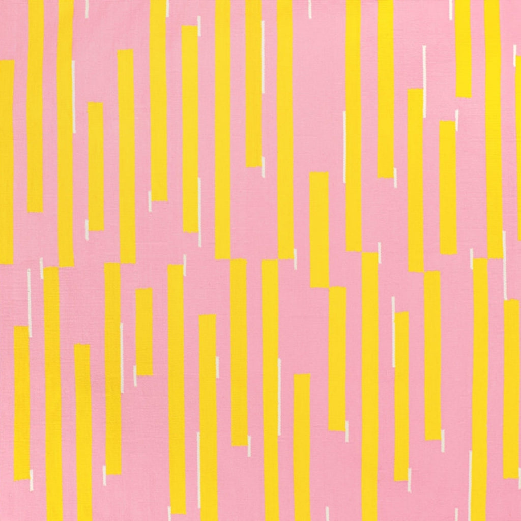 Pink and yellow stripe rug TIIPOI