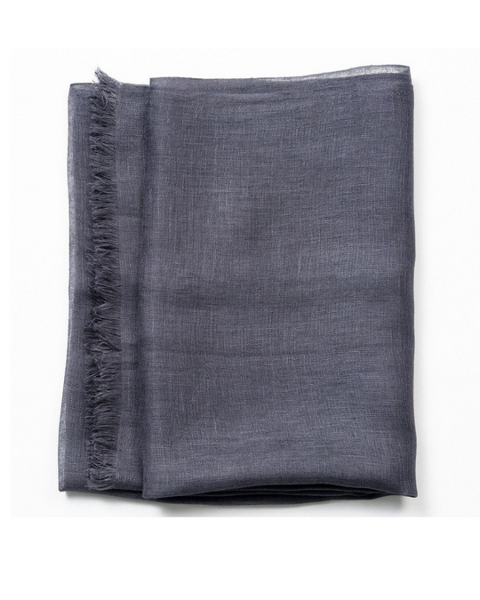 Charcoal Linen Scarf