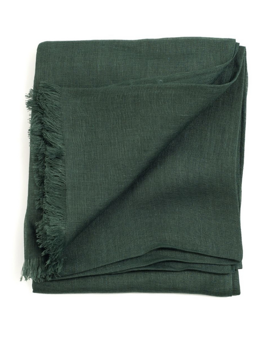 Green Linen Scarf by Variously