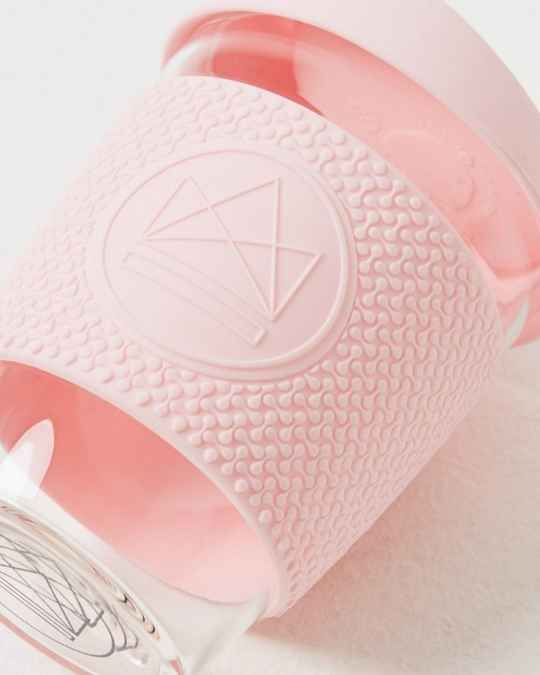 Neon Kactus Reusable Glass Coffee Cups 8oz - Pink