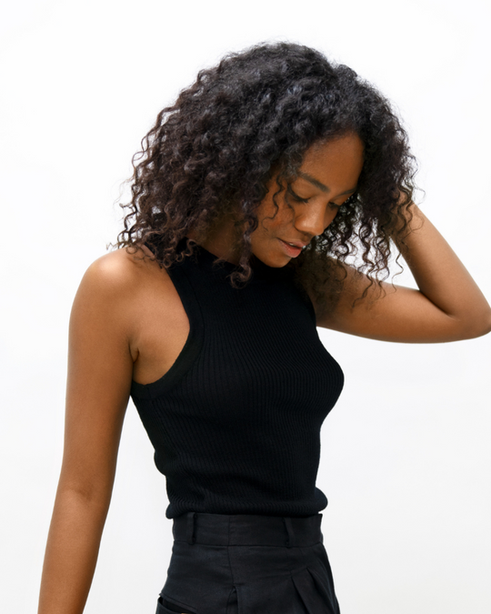 Black Racer Knitted Top