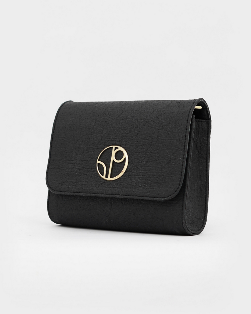 Black Luxury Clutch Bag from Sustainable Luxury Handbags Marketplace Positive Company