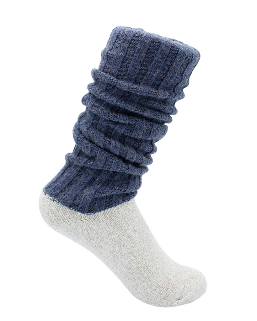 Navy Boot Wool Socks with Silver  - Anti sweat and anti odour sock with Silver Fibre - Sustainable Luxury Gif for Her 2021 by Ethical Accesssories B brand - best Antimicrobal socks