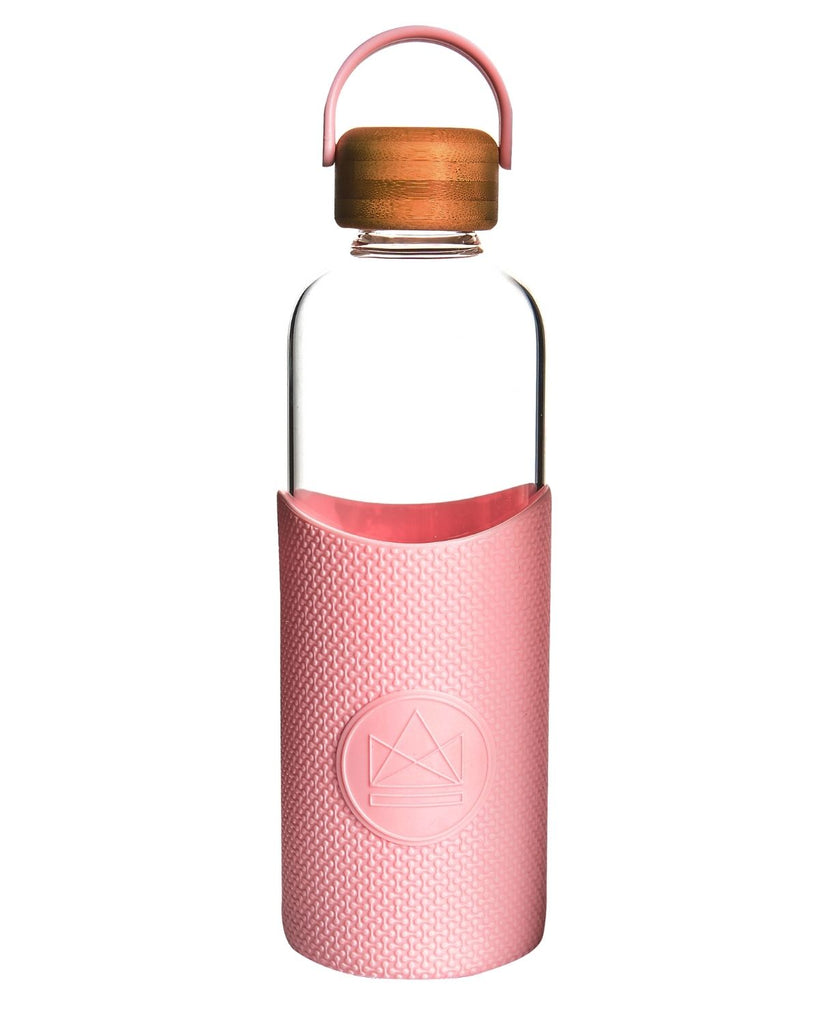 Zero Waste Pink Reusable Glass Water Bottle from Neon Kactus Ethical UK Brand