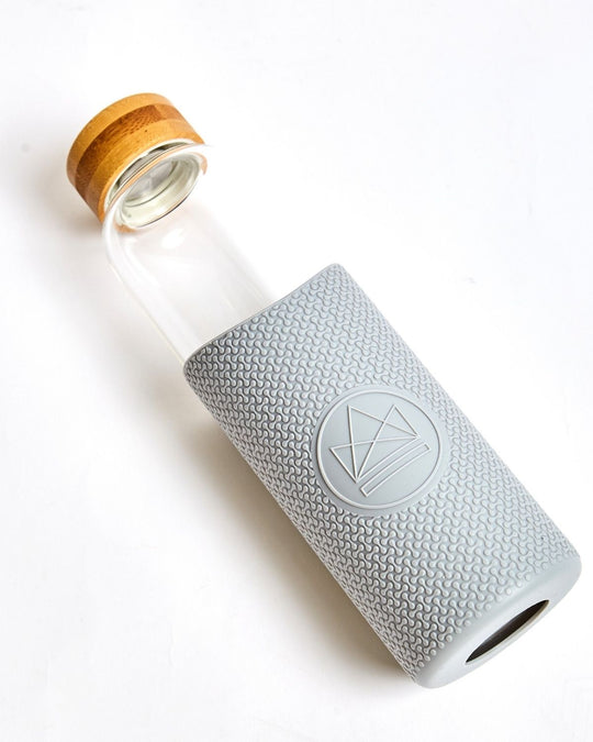 Grey Glass Water Bottle 550ml