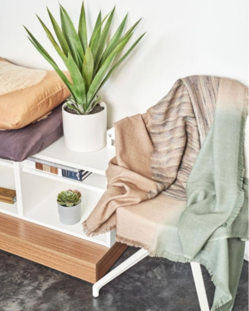 Luxury Bed Throws - Handmade 100% Merino Wool Sage Green Throw