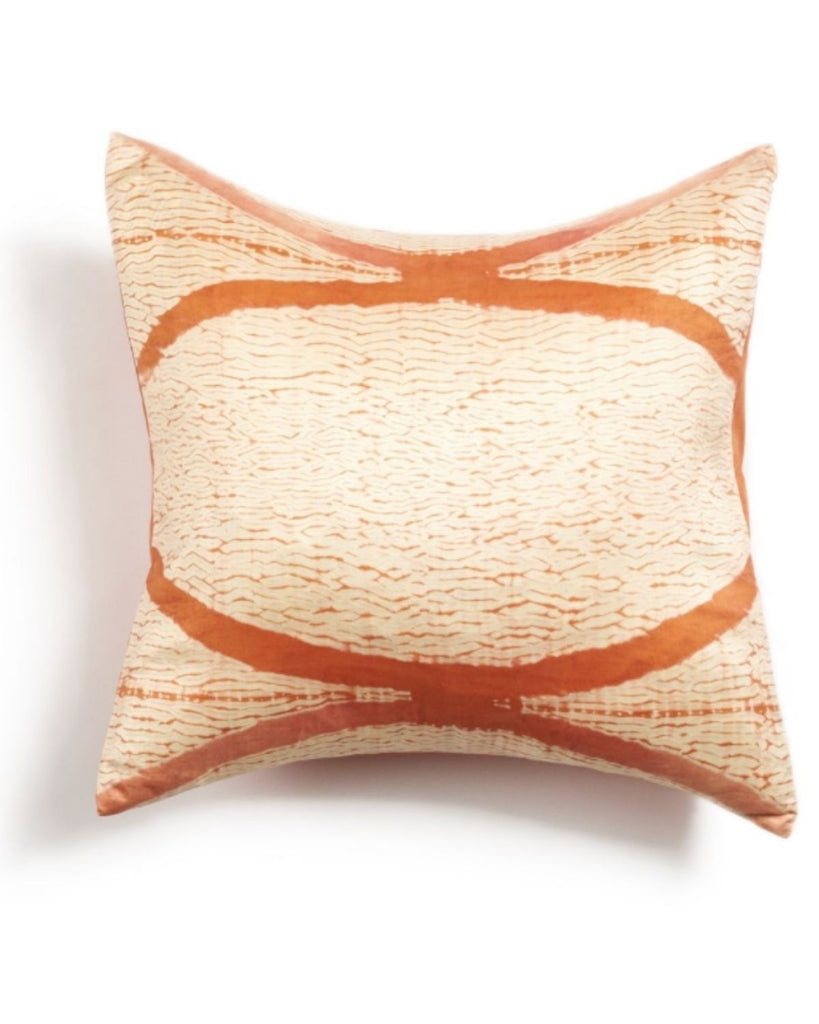 luxury silk pillow in COral