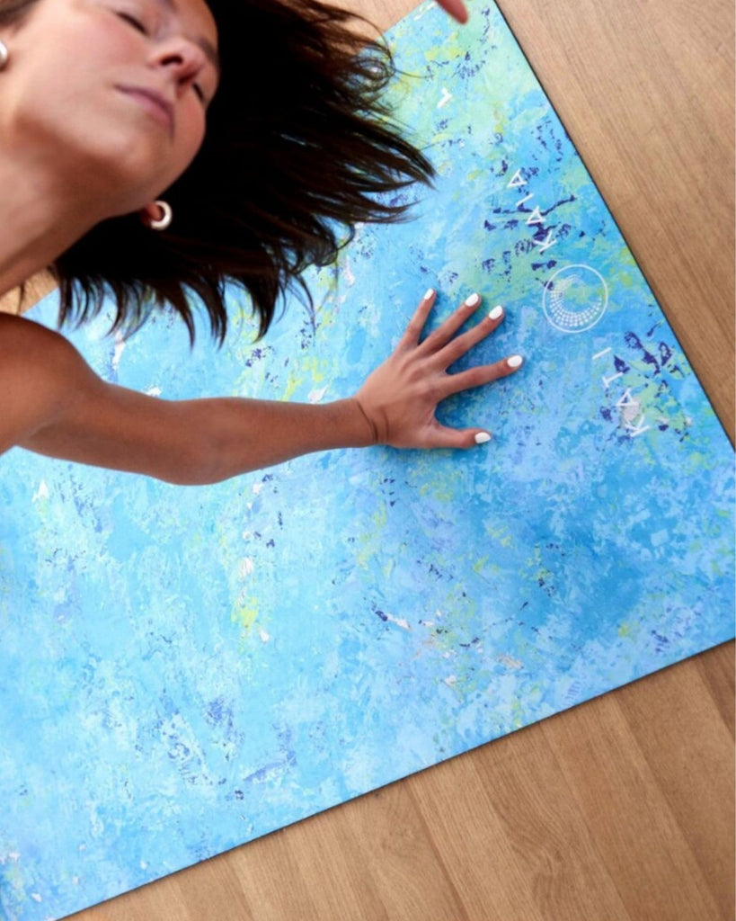 Blue Yoga Mat Non Slip Extra Thick Vegan