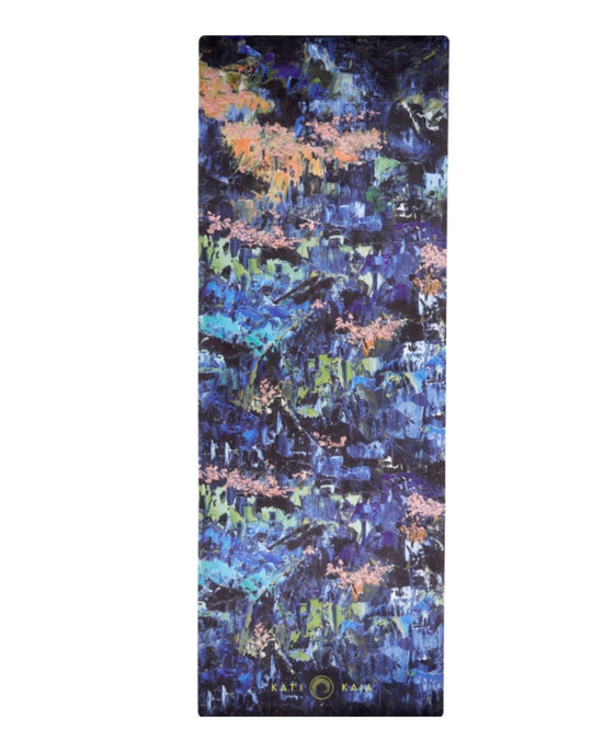 Luxury Yoga Mat Navy Print