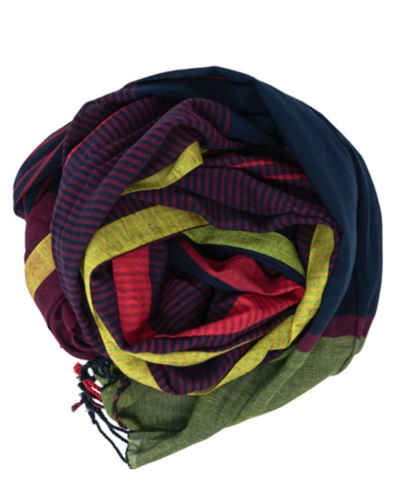 Striped organic cotton scarf