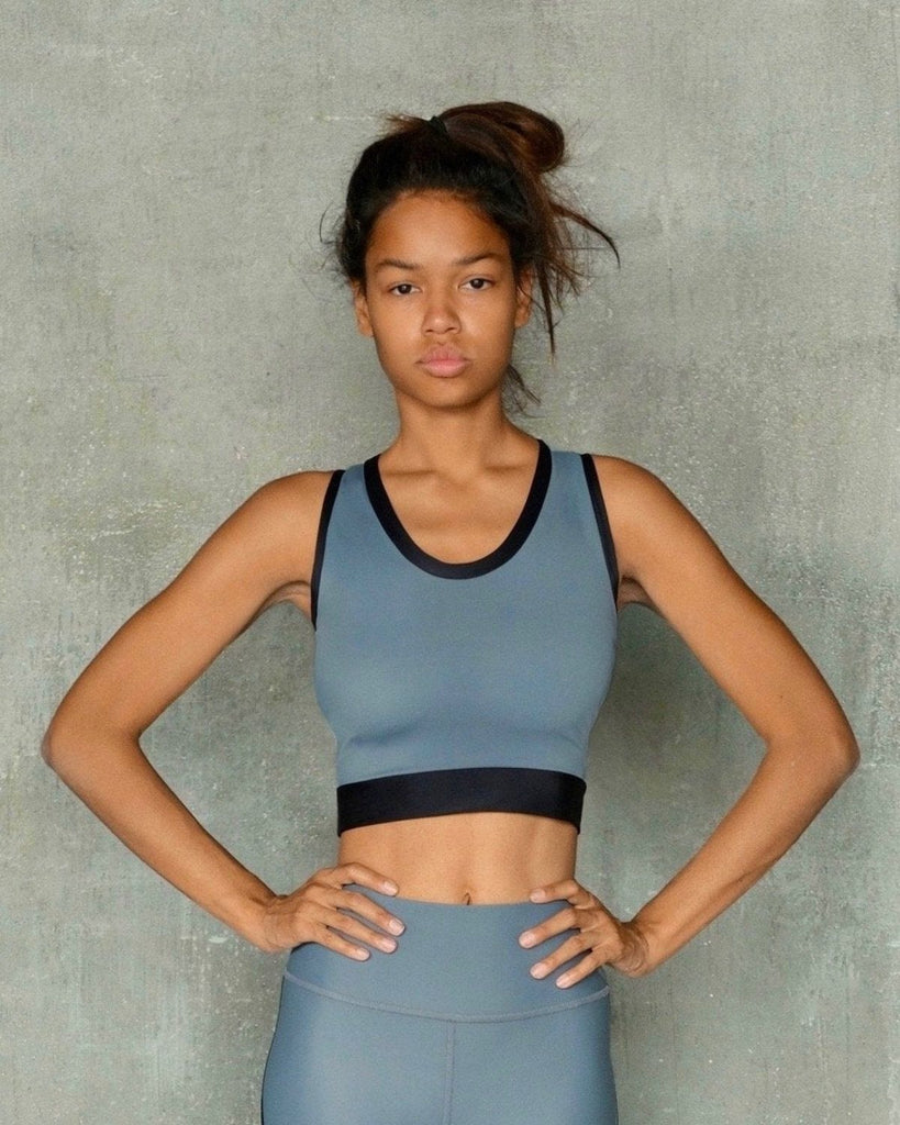 grey sports bra - luxury activewear 
