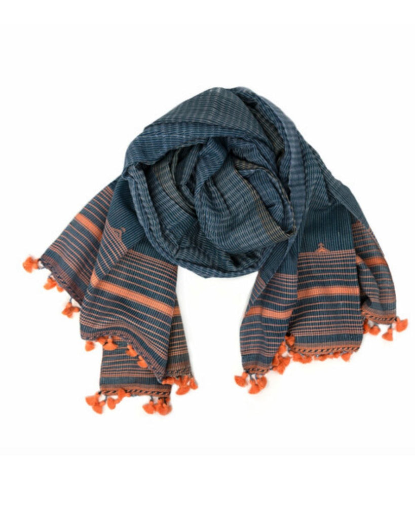 Cotton Orange Scarf - Scarves for Women made ethically by sustianble brand