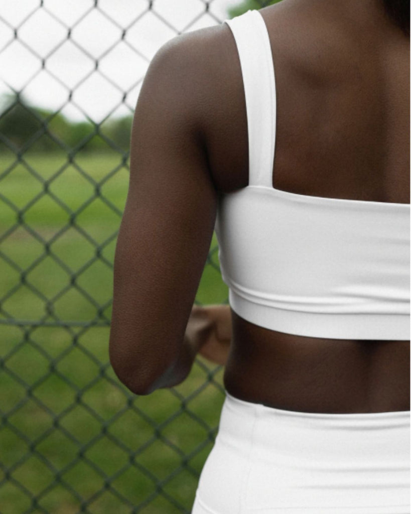 White Tennis Bralette - luxury tennis clothing 