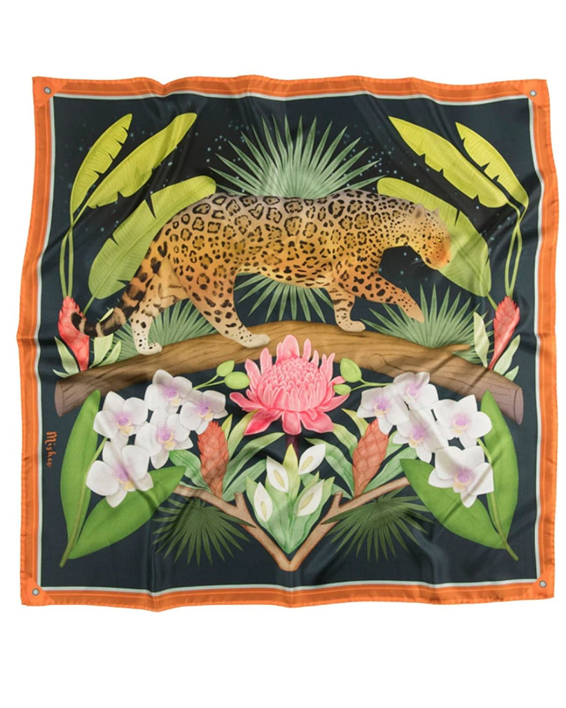 Luxury Tiger Print Silk Scarf