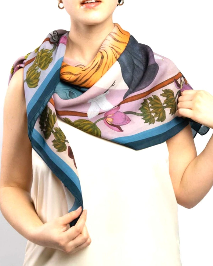 Tiger Print Scarf - luxury Accessories - best eco gift for her - made with Tencel - Sustainable Gifts