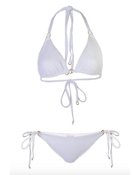 Paola Bianco White Triangle Bikini