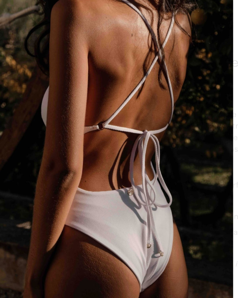 in capri swim _ luxury swimwear  - white one piece swimsuit