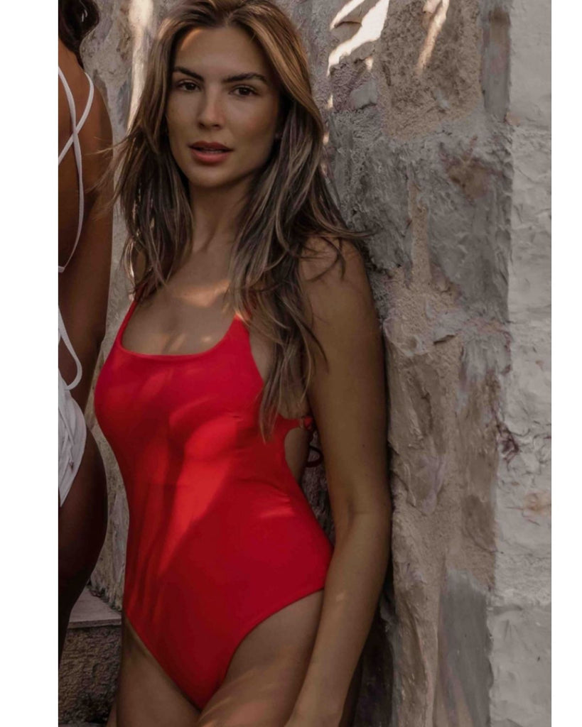 Red One Piece Swimsuit - ethical swimwear and best luxury bikinis