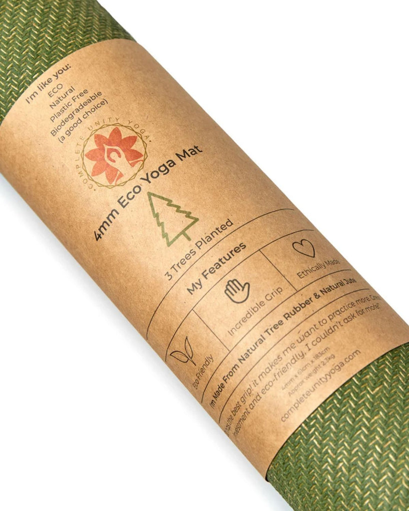 4mm yoga mat - jute yoga mat - green eco friendly yoga mat