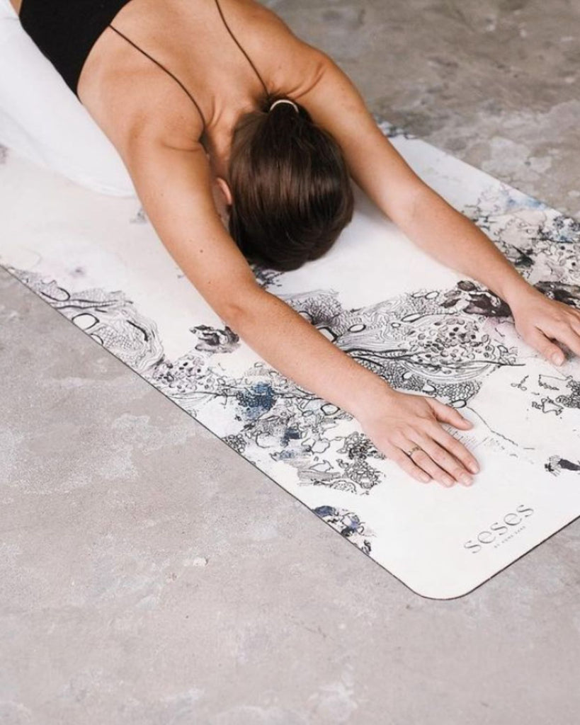 beautiful printed yoga mat - eco yoga mat black and white