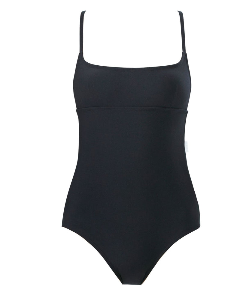 black one piece swimsuit - ethical swimwear uk - qua vino - street swimwear