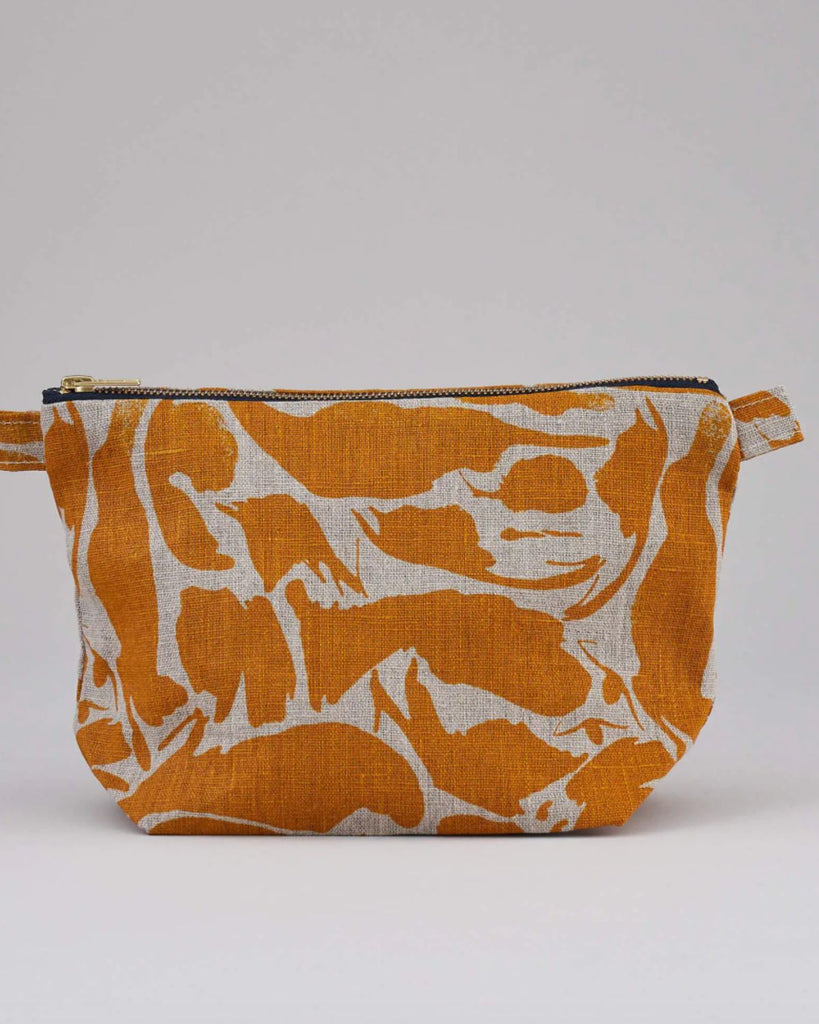 mindful gifts - linen wash bag - printed - orange wash bag