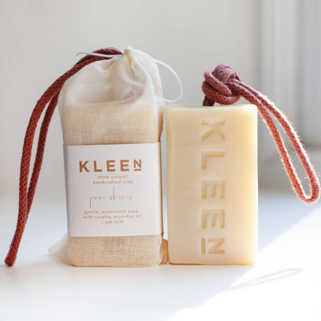 Natural soap bar - zero waste soaps Kleen - Pure Shores Soap on a Rope