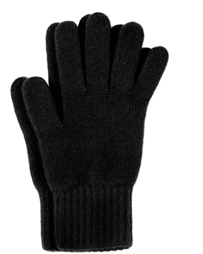 black 100% cashmere gloves