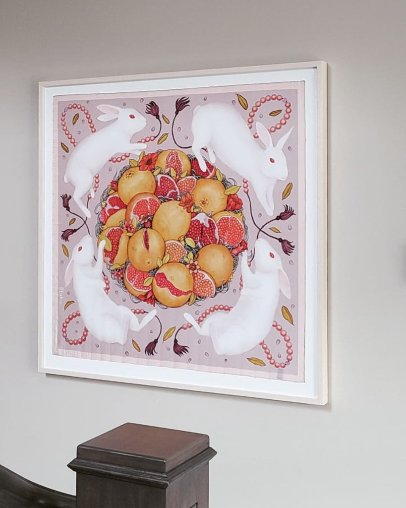 rabbits wall print