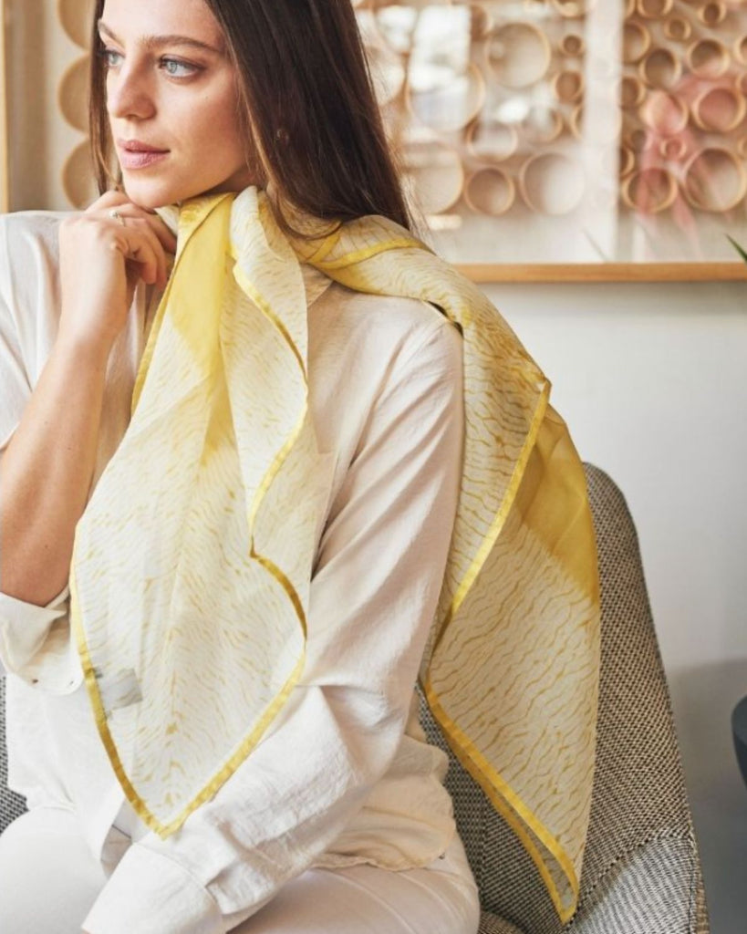 yellow silk scarf