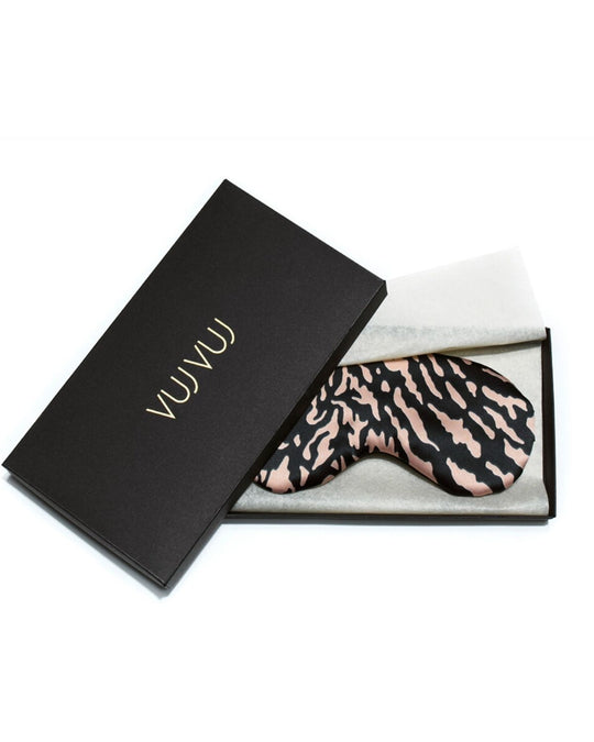 Luxury Silk Sleep Mask - Camel & Black