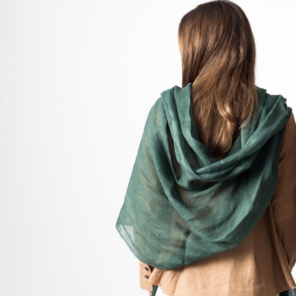 Variously Linen Moss Scarf
