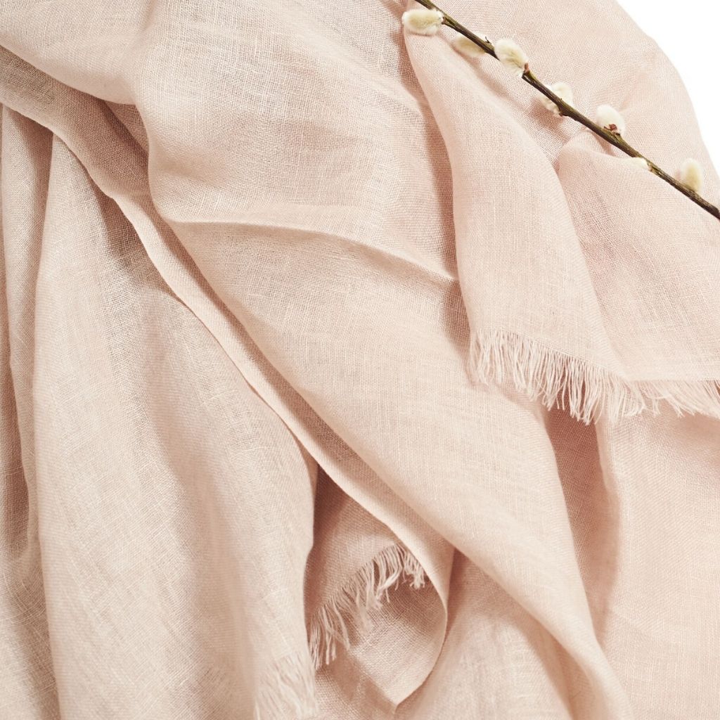 Pink Variously Scarf 100% Linen 
