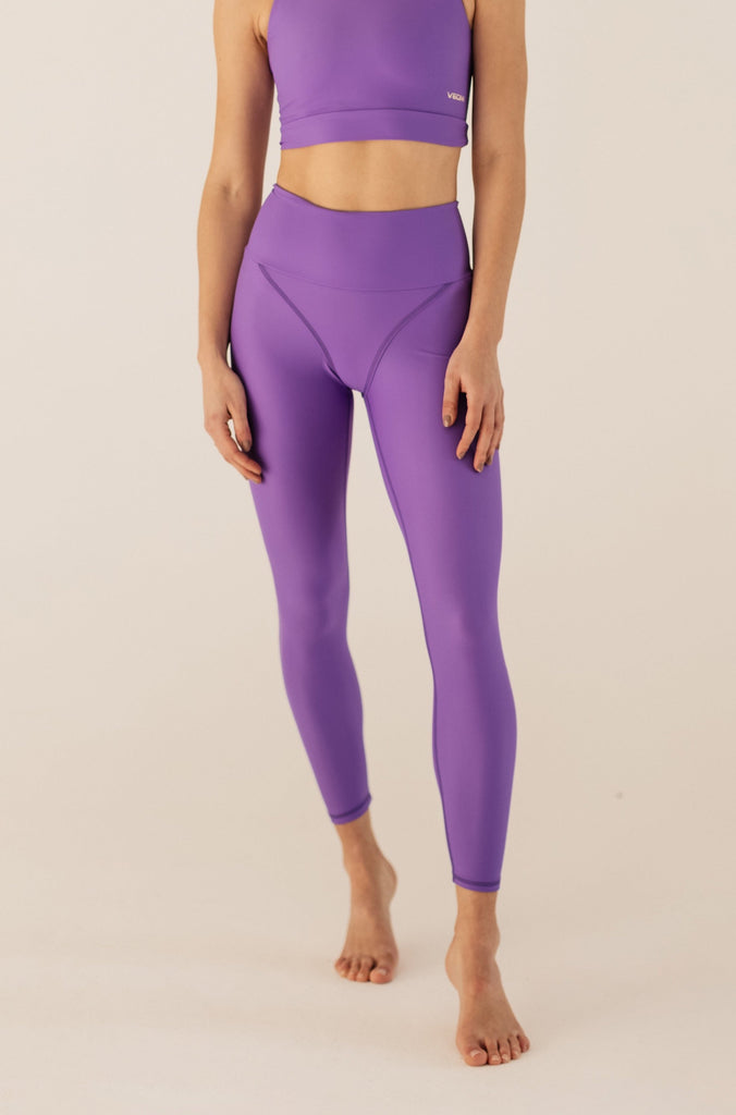 purple performance leggings - luxury activewear uk