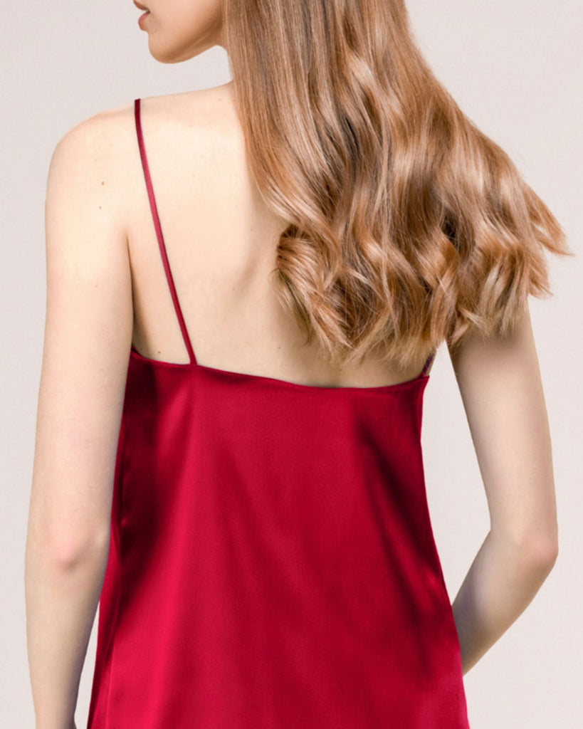 red silk slip nightdress - luxury lingerie